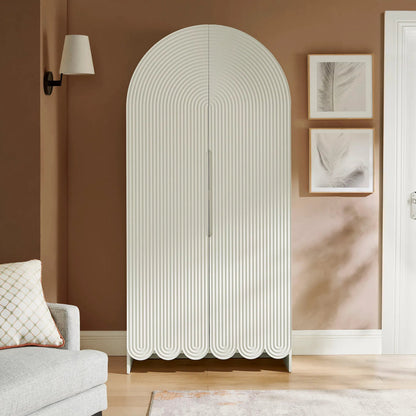 Champaign 78" Fluted and Scalloped Arched Storage Cabinet by Evans & Londeen. Made from unique in a eclectic & global style.