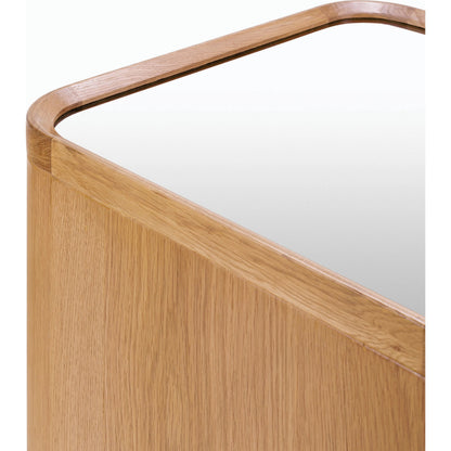 Keres - 526063 by Surya in metallic copper, brown and natural wood, metallic. Made from top: mirror, base: ash in a modern style.