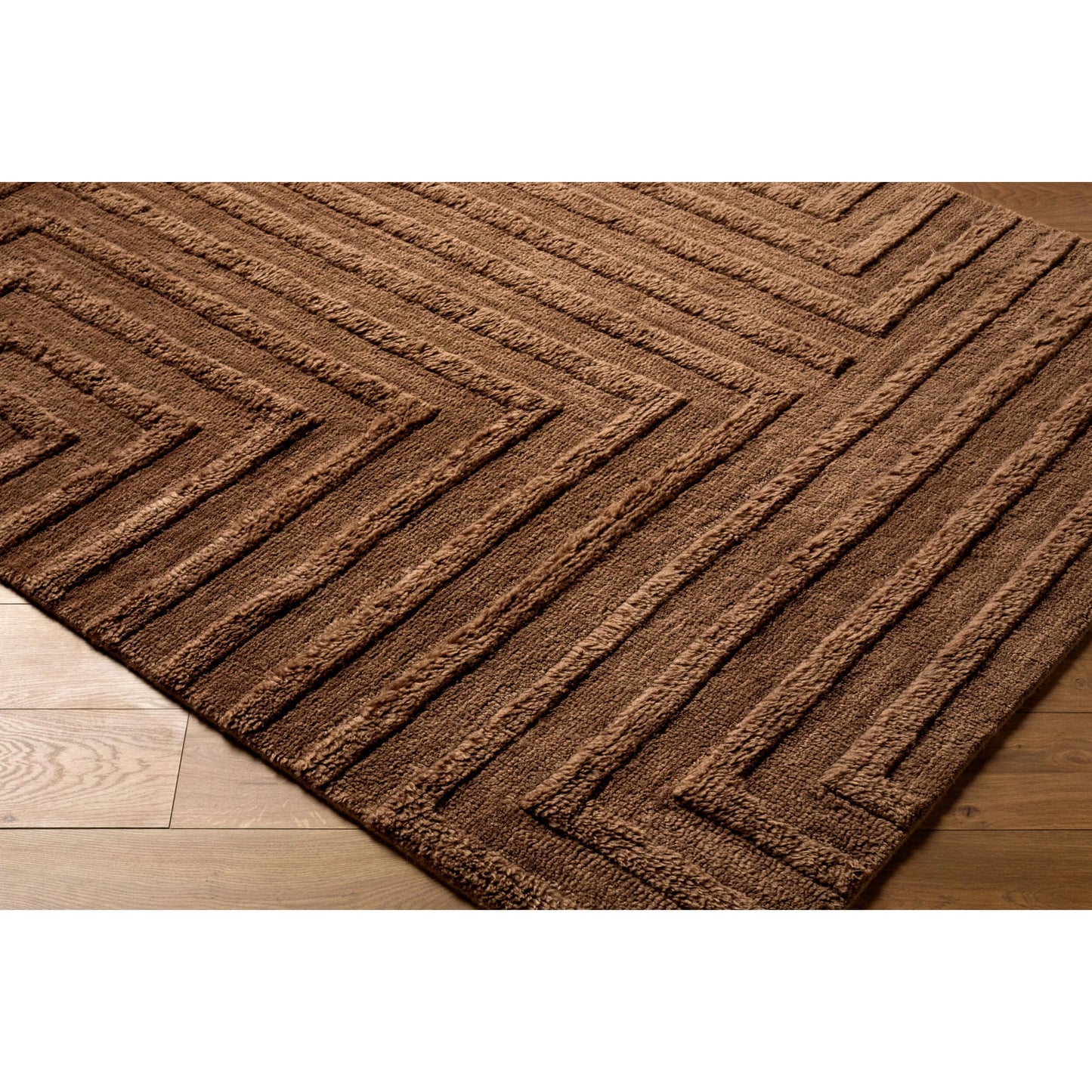 001 SI-2632077,SI-2632078,SI-2632079,SI-2632080,SI-2632081 | Closeup | Eleve EEV-2303 Rug by Livabliss in chestnut, cocoa, mahogany. Made from wool, cotton in a unique style.