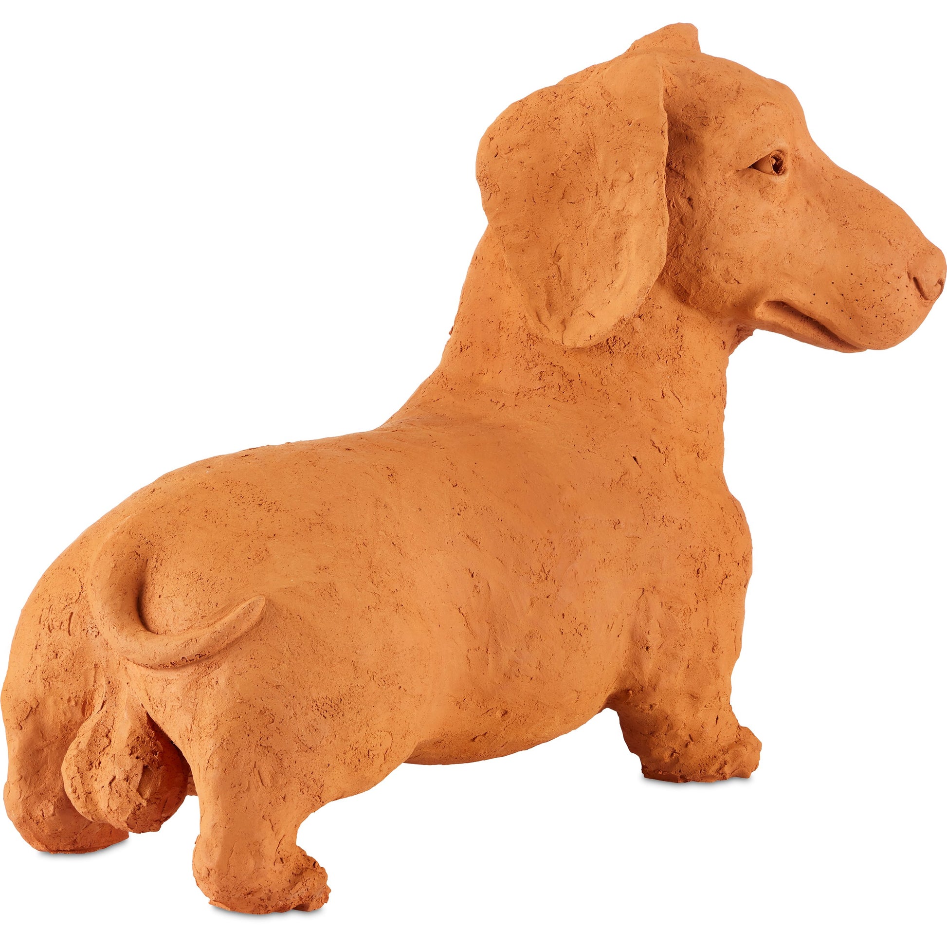 Rocky the Teckel by Currey and Company in natural. Made from terracotta in a cottage & farmhouse style.