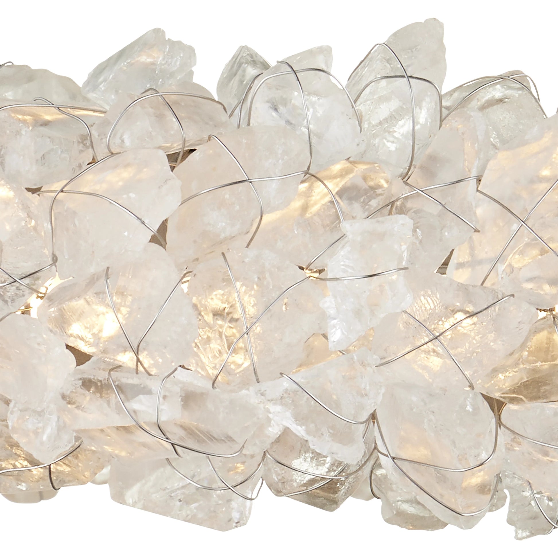 Iconoclast Chandelier by Currey and Company in contemporary silver leaf, contemporary silver, natural. Made from wrought iron, rock crystal in a modern style.