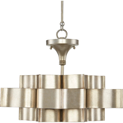 Grand Lotus Pendant/Semi-Flush Mount by Currey and Company. Made from wrought iron in a modern style.