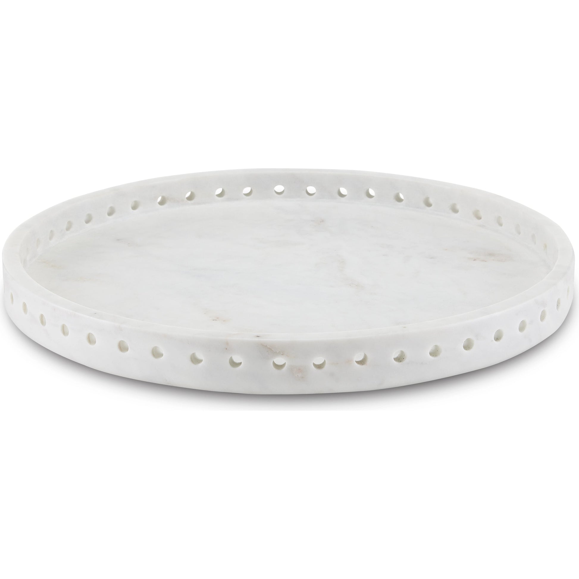 Freya Marble Tray by Currey and Company in white. Made from marble in a coastal style.