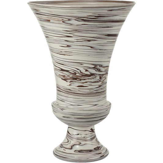 Jejune Footed Vase by Currey and Company in beige, brown. Made from porcelain in a eclectic & global style.