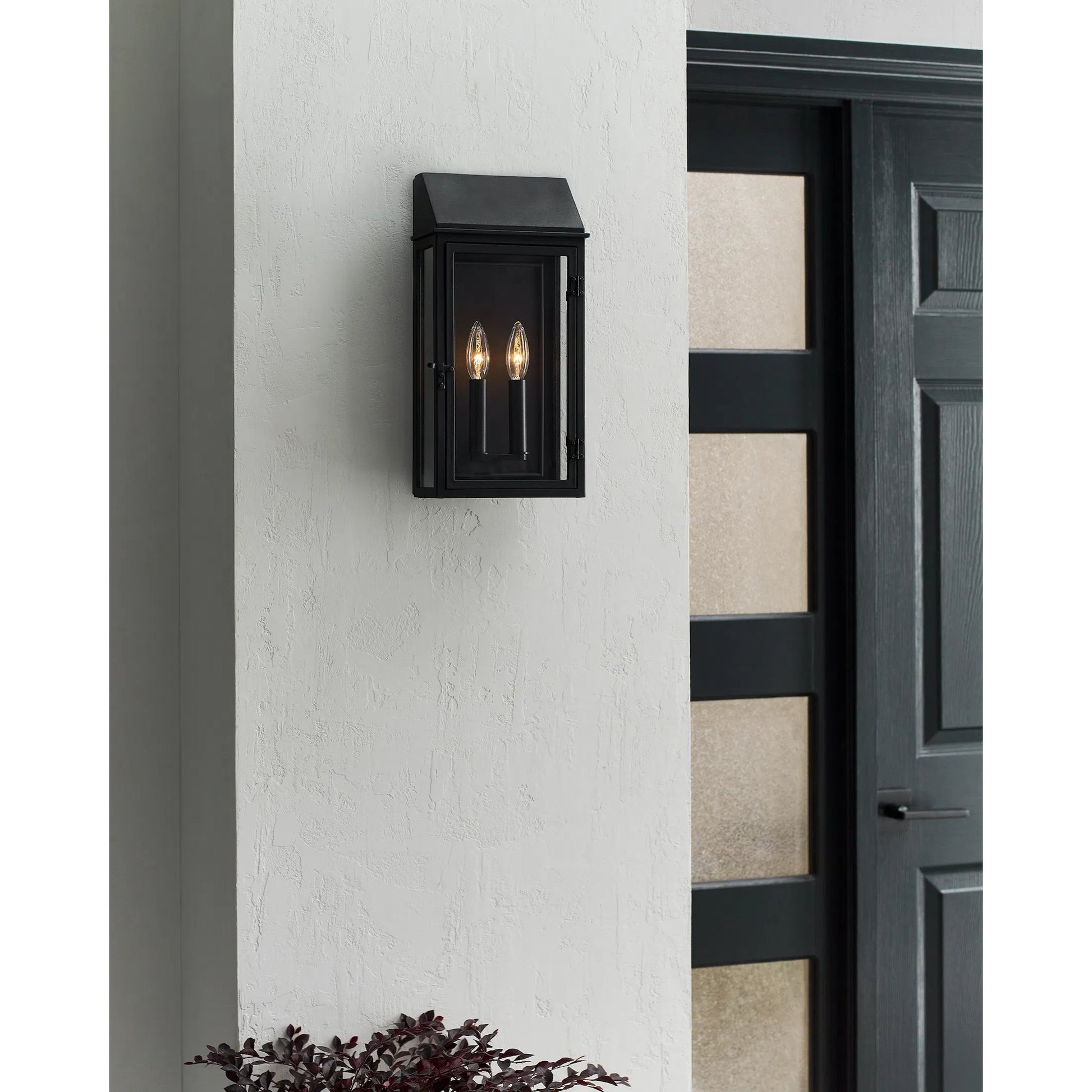 Hingham Medium Outdoor Wall Lantern by Visual Comfort & Co. in textured black. Made from stonestrong in a unique style.