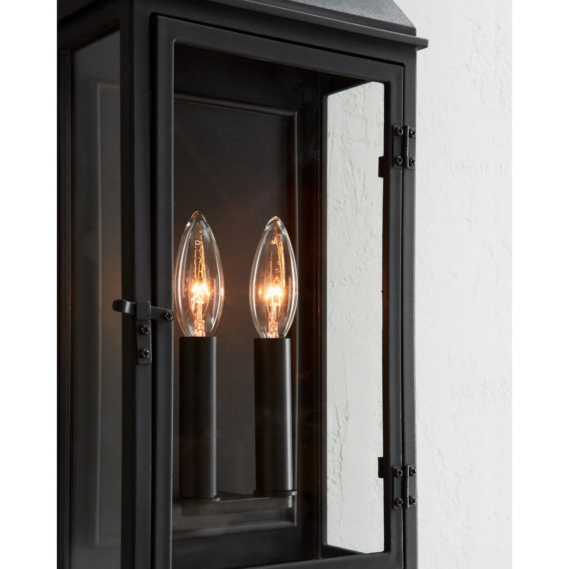 Hingham Medium Outdoor Wall Lantern by Visual Comfort & Co. in textured black. Made from stonestrong in a unique style.