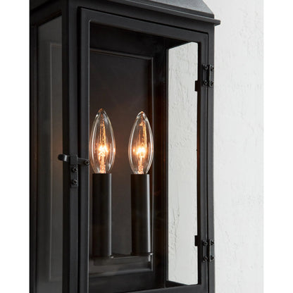 Hingham Medium Outdoor Wall Lantern by Visual Comfort & Co. in textured black. Made from stonestrong in a unique style.