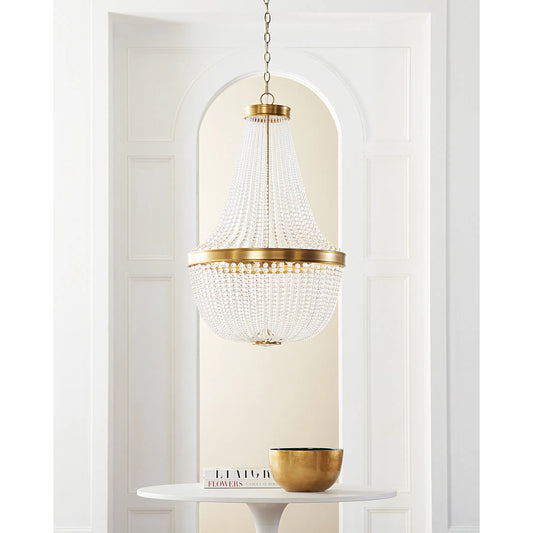 Summerhill Medium Chandelier by Visual Comfort & Co. in burnished brass. Made from steel in a unique style.