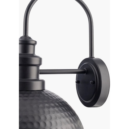 Elfand Indoor/Outdoor Wall Sconce by Livabliss in fixture: black, shade (outside): black, shade (inside): gold, cord: black and paintedmetallicpaintedpainted. Made from iron, metal in a modern style.