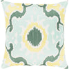 Mint, Emerald, Butter, White / Down Feather / 18" x 18"
