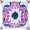 Bright Purple, Violet, Aqua, White / Down Feather / 18" x 18"