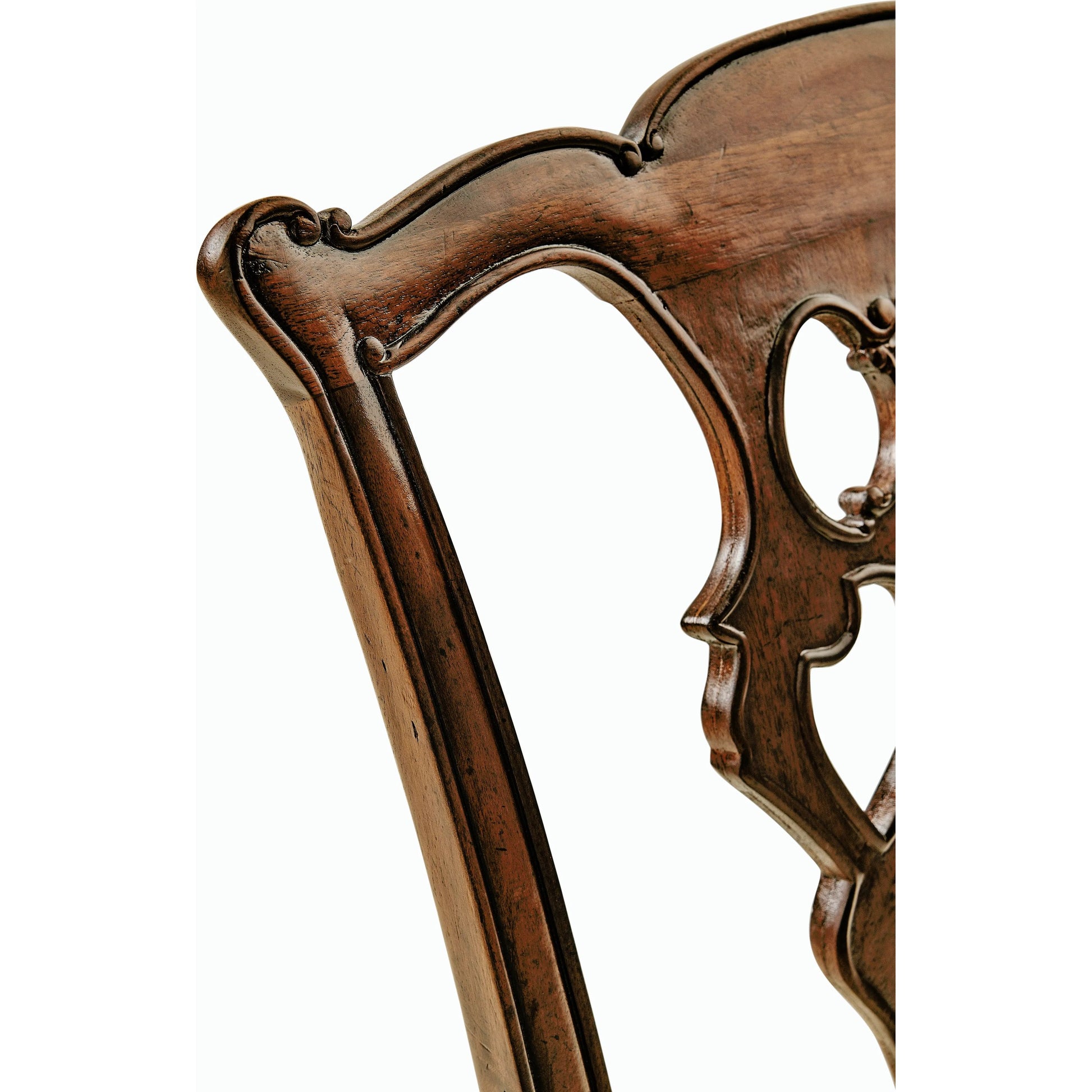 Buckingham Chippendale Mahogany Side Chair by Jonathan Charles in medium antique mahogany. Made from acacia in a traditional style.