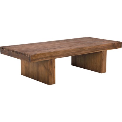Kobe Coffee Table by Noir in clear coat flat. Made from teak in a transitional style.