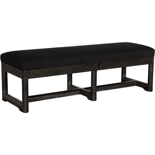 001 SI-2449040 | Primary Silo | Charles Bench by Noir in burnt black. Made from munggur, black cotton in a unique style.