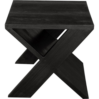 Dylan Side Table by Noir in burnt black. Made from munggur in a modern style.