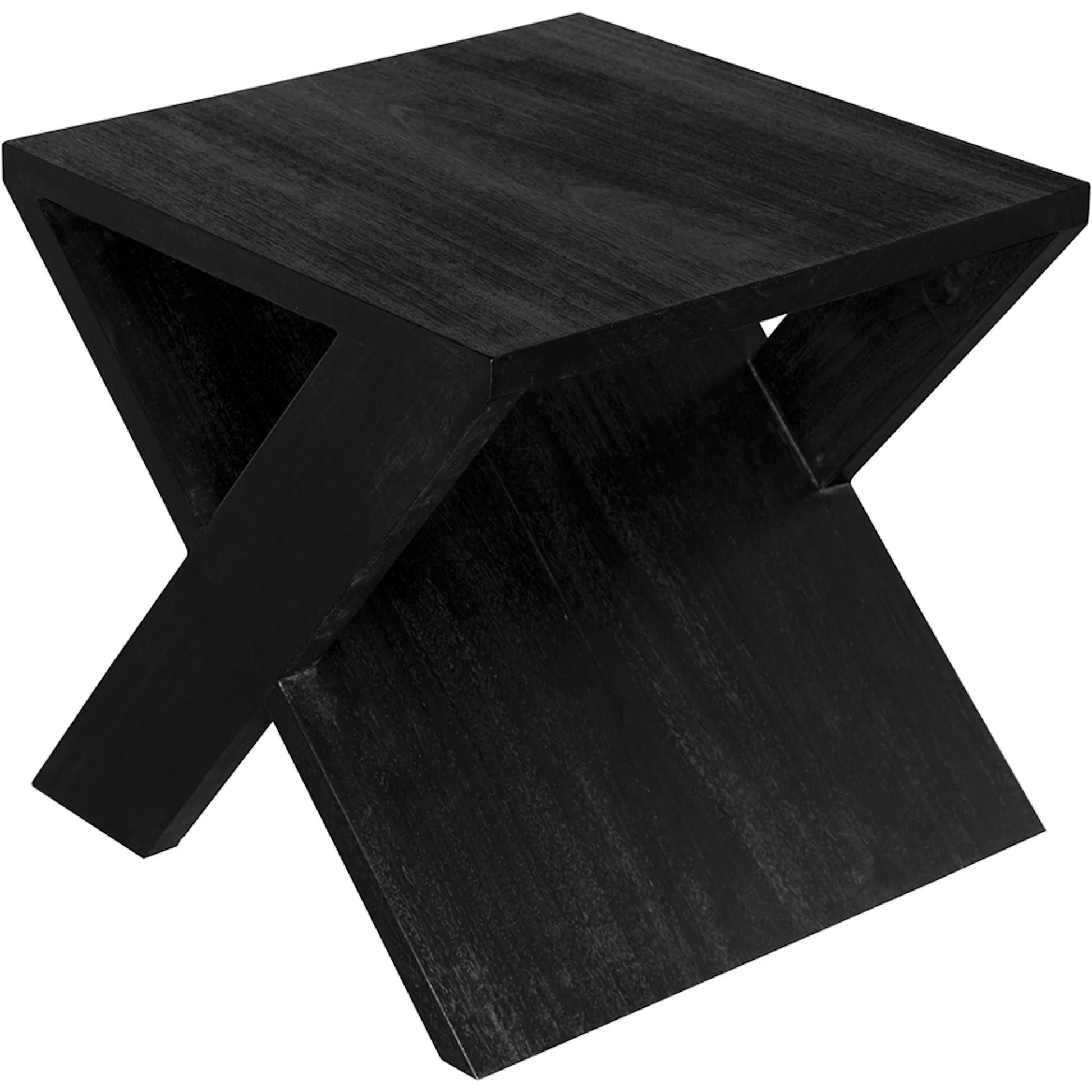 Dylan Side Table by Noir in burnt black. Made from munggur in a modern style.