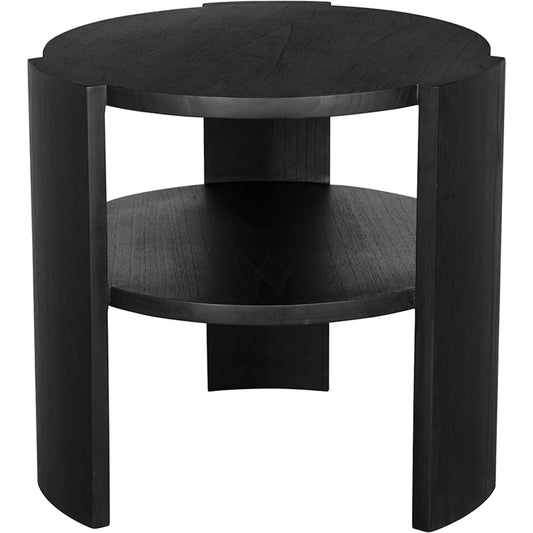 Arnold Side Table by Noir in charcoal black. Made from mindi, veneer in a unique style.