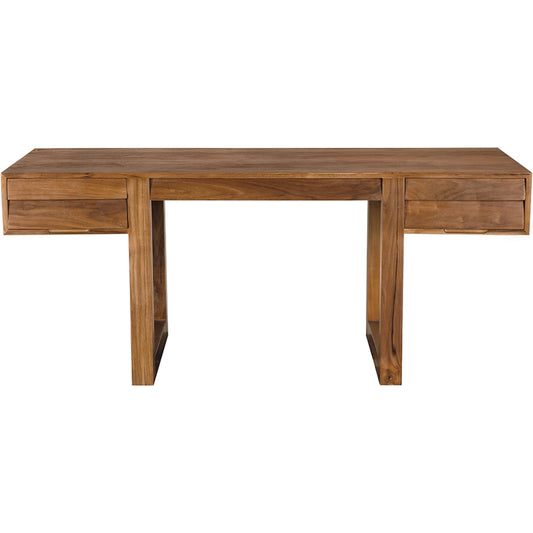 Newton Desk by Noir in clear coat flat. Made from teak, veneer in a unique style.