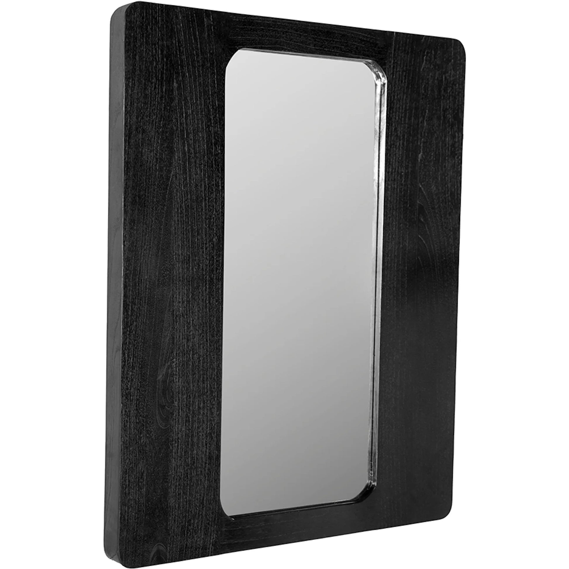 Franklin Mirror A by Noir in charcoal black. Made from mindi, mirror in a modern style.