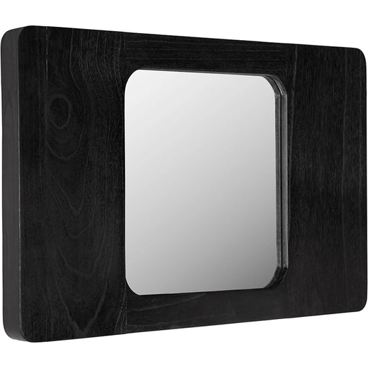 Franklin Mirror B by Noir in charcoal black. Made from mindi, mirror in a unique style.