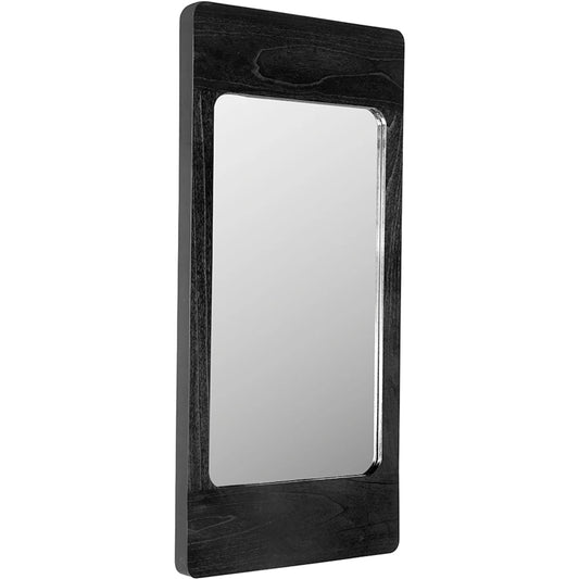 Franklin Mirror C by Noir in charcoal black. Made from mindi, mirror in a unique style.