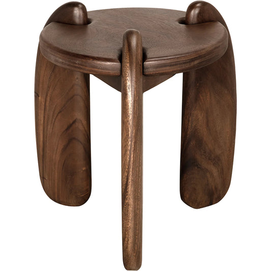 Mahatma Side Table by Noir in clear coat semi-gloss. Made from teak in a unique style.