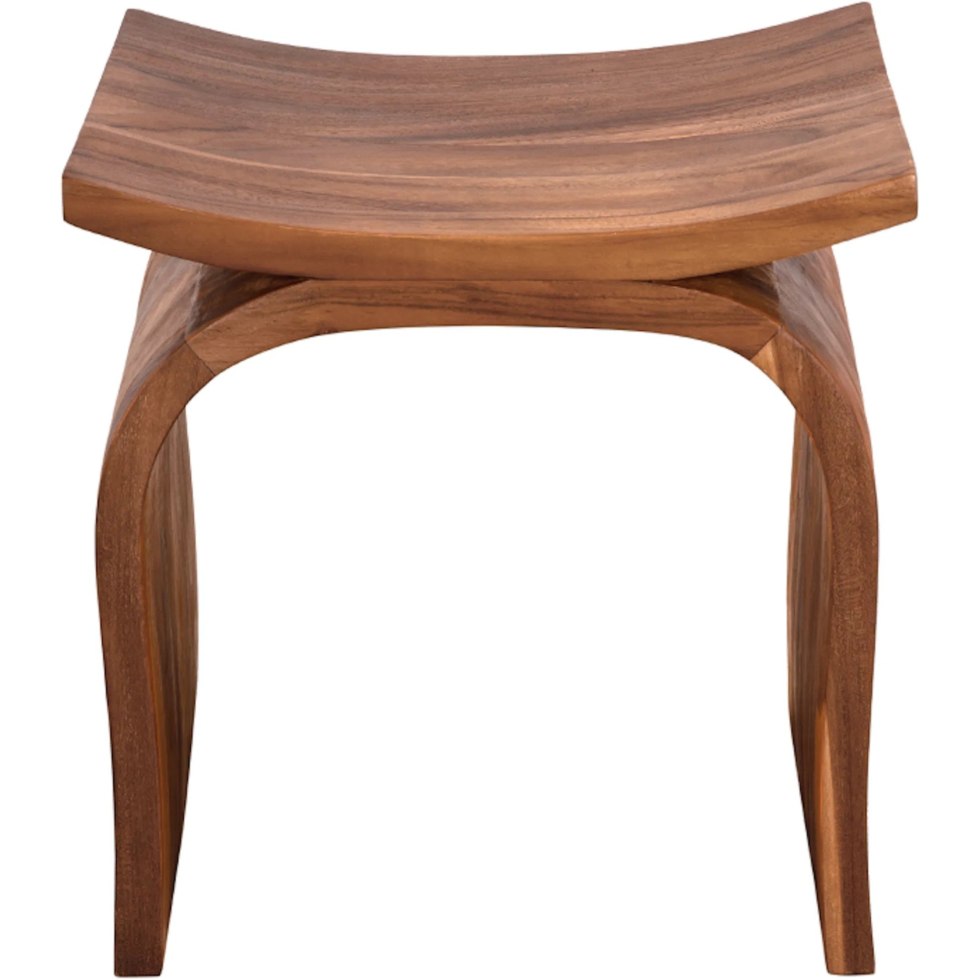 Muki Stool by Noir in clear coat flat. Made from teak in a transitional style.