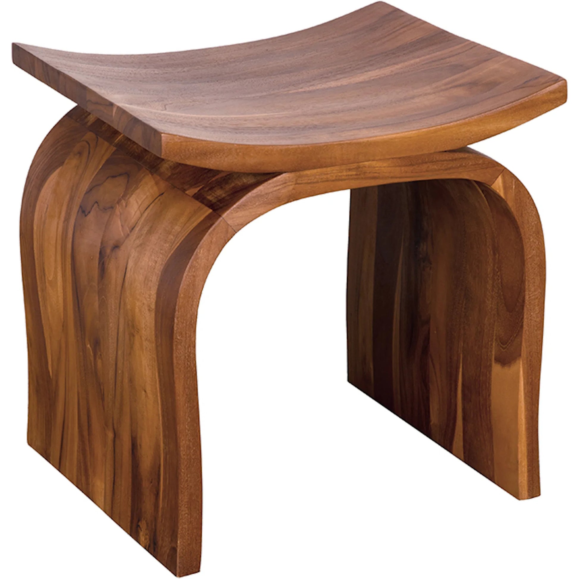 Muki Stool by Noir in clear coat flat. Made from teak in a transitional style.