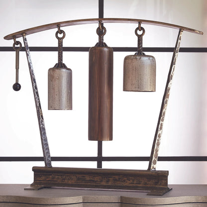 Three Tone Rail Sound Sculpture by Global Views in natural iron. Made from iron in a eclectic & global style.