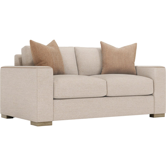 Vaughn Fabric Loveseat by Bernhardt in beige, tan. Made from fabric in a unique style.