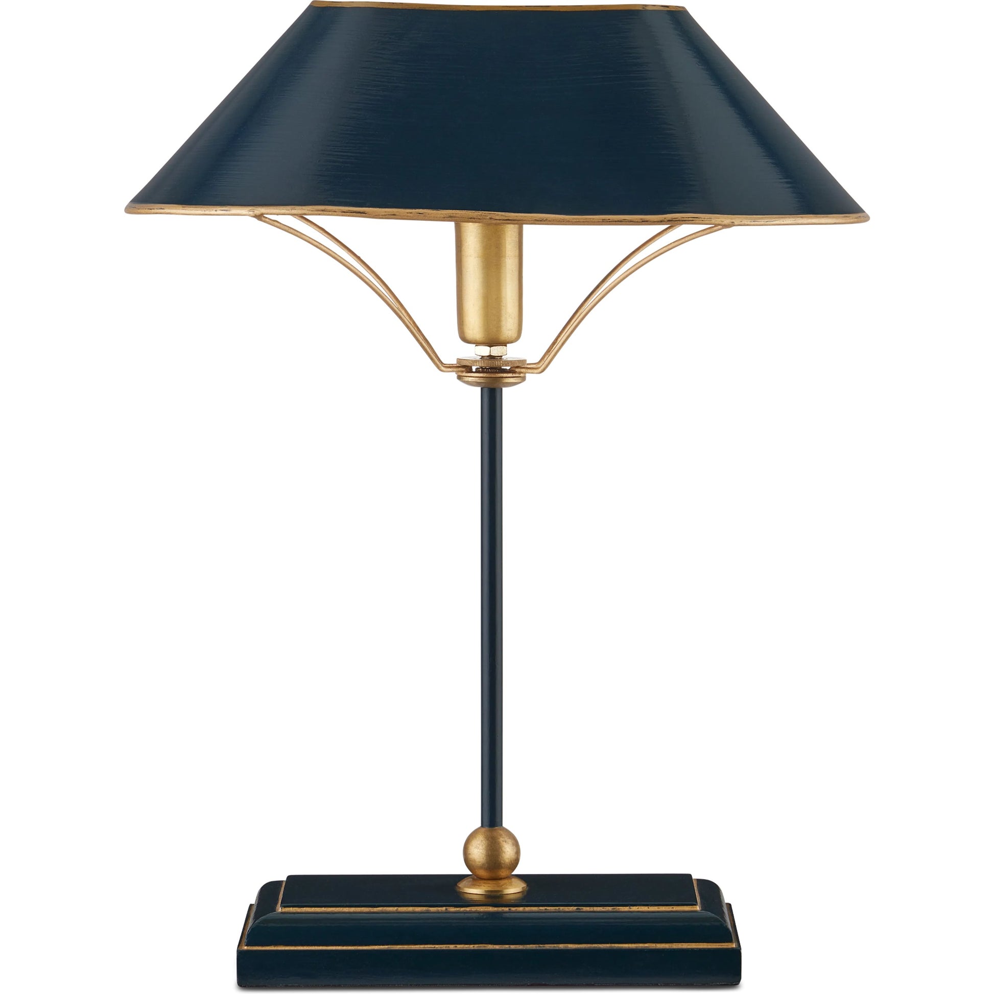 Daphne Table Lamp by Currey and Company. Made from iron, brass, engineered wood in a modern style.