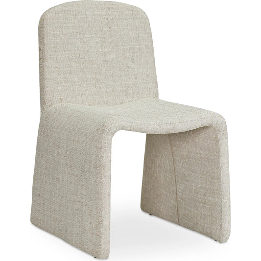 Ella Dining Chair by Moe's Home Collection in beige. Made from upholstery: 100% polyester, iron frame, foam, plywood in a unique style.