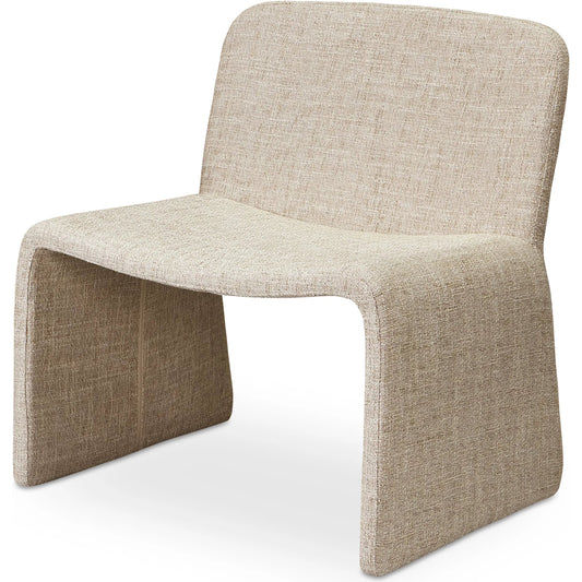Ella Accent Chair by Moe's Home Collection in beige. Made from upholstery: 100% polyester, iron frame, foam, plywood in a unique style.