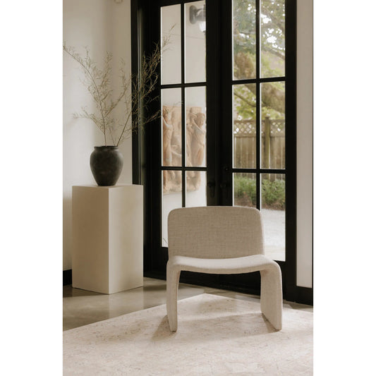 Ella Accent Chair by Moe's Home Collection in beige. Made from upholstery: 100% polyester, iron frame, foam, plywood in a unique style.
