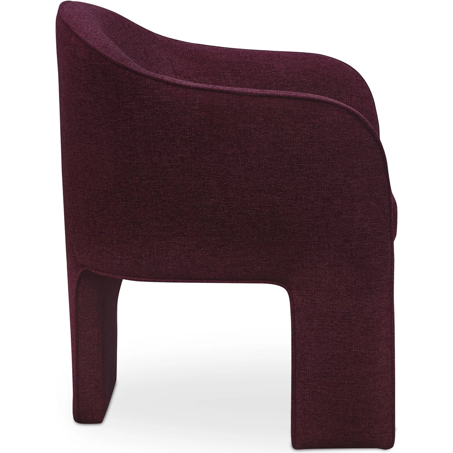 014 SI-2253647 | Additional Silo | Clara Dining Chair Performance Fabric by Moe's Home Collection in plum. Made from 100% polystery, iron frame, feather fill at top of seat cushion, plywood seat frame in a eclectic & global style.