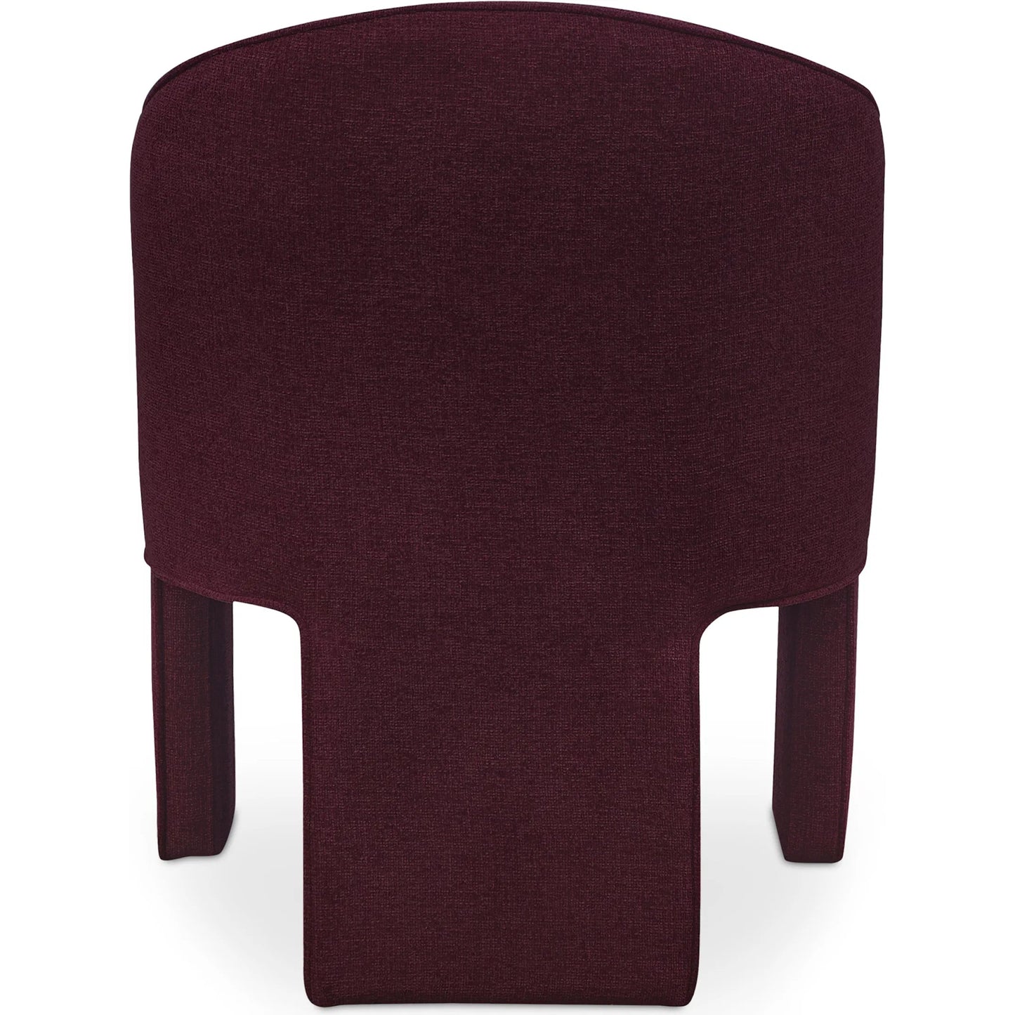 015 SI-2253647 | Additional Silo | Clara Dining Chair Performance Fabric by Moe's Home Collection in plum. Made from 100% polystery, iron frame, feather fill at top of seat cushion, plywood seat frame in a eclectic & global style.