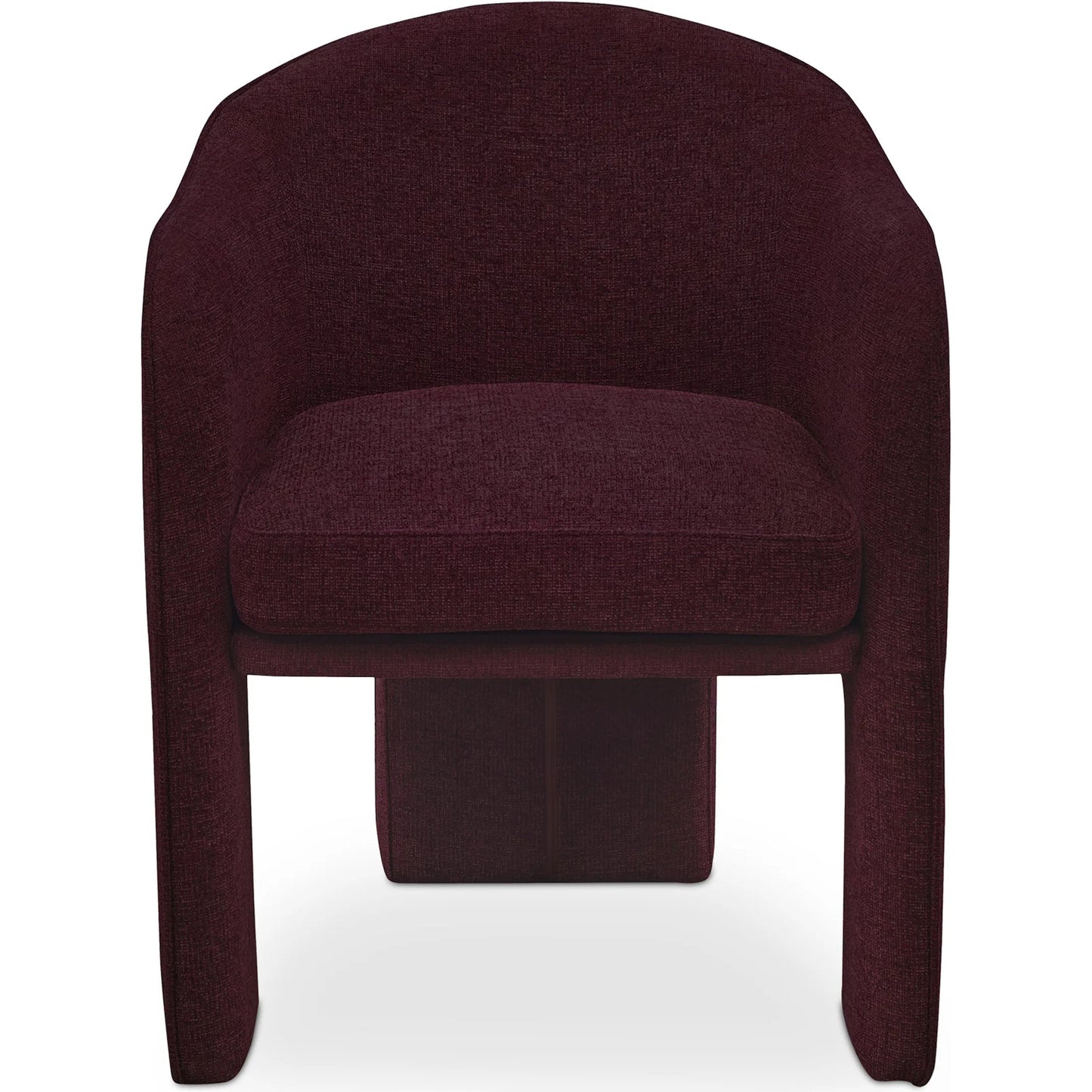 010 SI-2253647 | Additional Silo | Clara Dining Chair Performance Fabric by Moe's Home Collection in plum. Made from 100% polystery, iron frame, feather fill at top of seat cushion, plywood seat frame in a eclectic & global style.