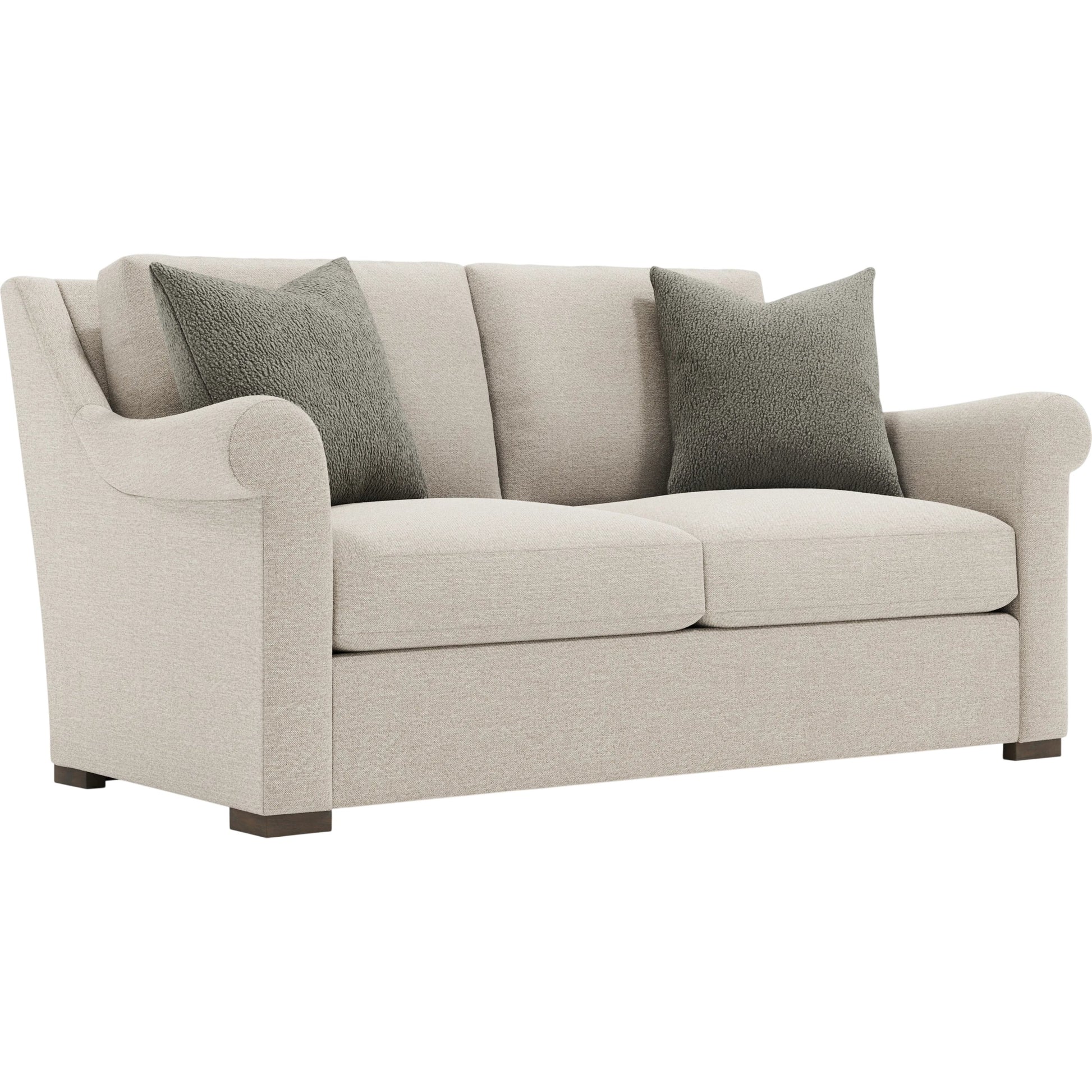 Keirnan Fabric Loveseat by Bernhardt in beige, tan. Made from fabric in a unique style.
