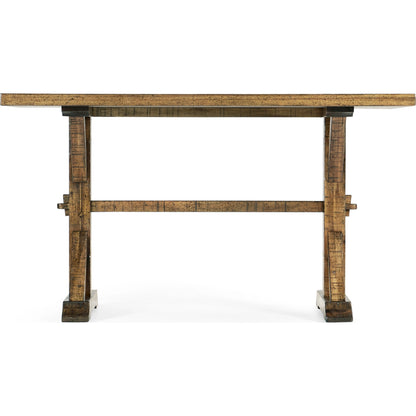 Casual Accents Medium Driftwood Dining Table 54" by Jonathan Charles in medium driftwood. Made from acacia in a modern style.