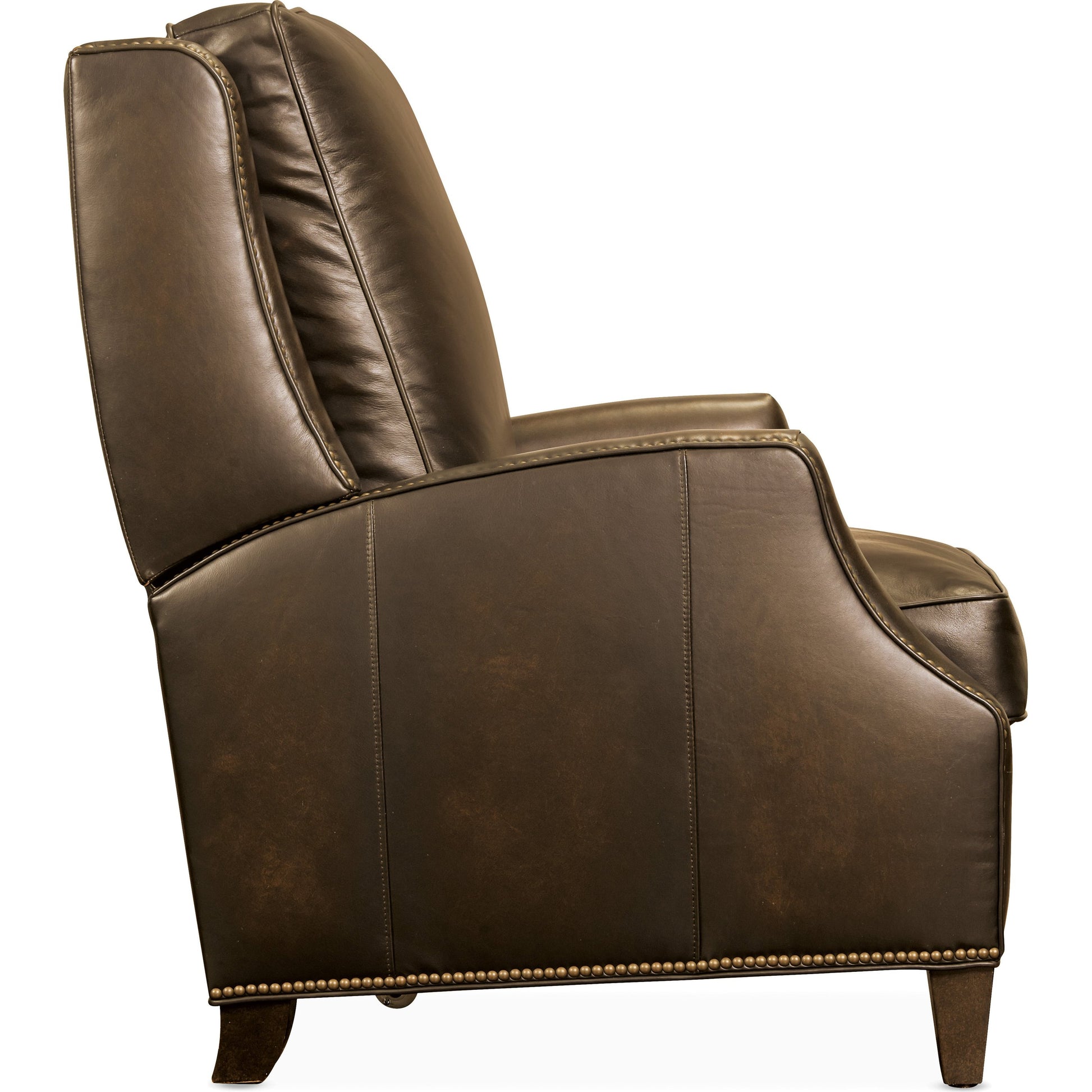 Kerley Manual Push Back Recliner by Hooker Furniture in sarzana fortress. Made from leather in a traditional style.