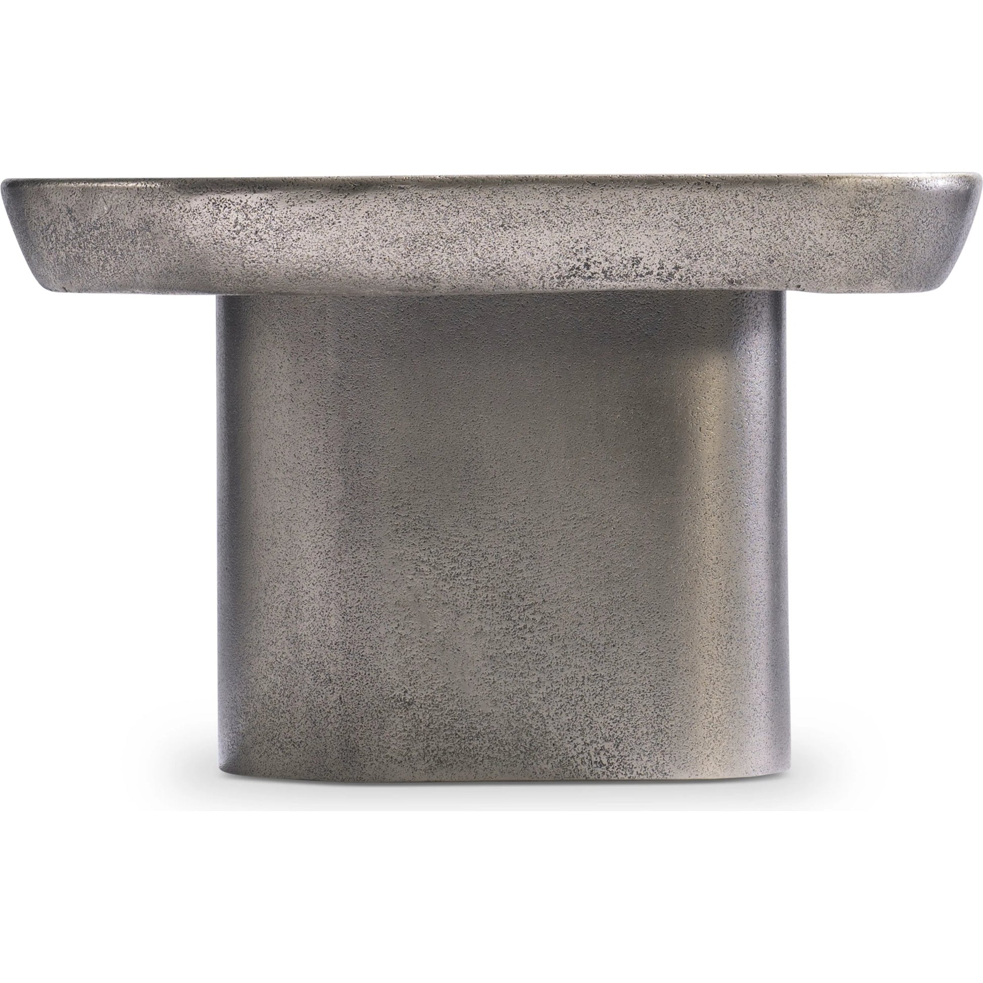 Clawson Cocktail Table by Bernhardt in graphite. Made from aluminum in a modern style.