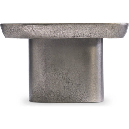 Clawson Cocktail Table by Bernhardt in graphite. Made from aluminum in a modern style.