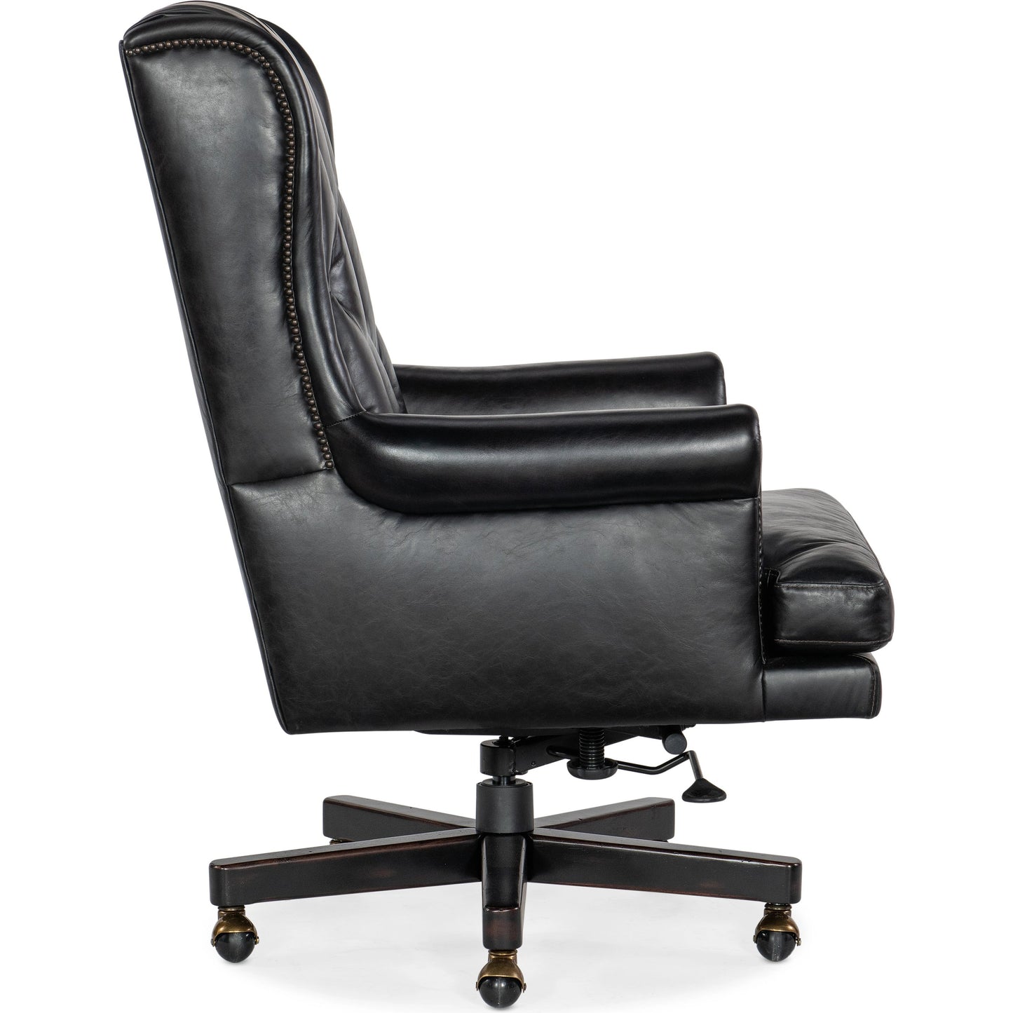 003 SI-2029067 | Additional Silo | Charleston Executive Swivel Tilt Chair by Hooker Furniture in old saddle black. Made from leather, old saddle black (aniline top grain) in a unique style.