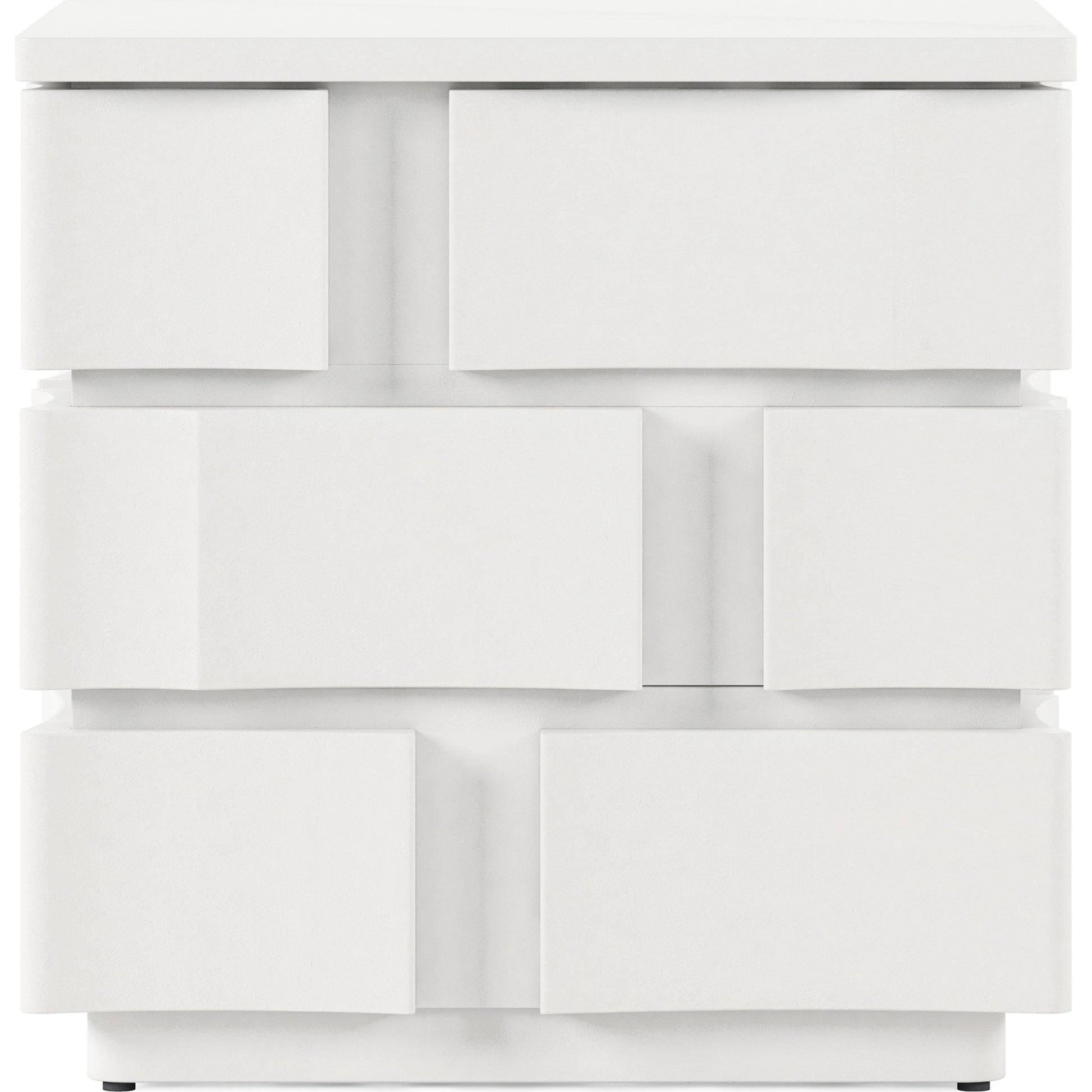 Portico Chairside Table by A.R.T. Furniture in white plaster. Made from parawood solids, resin in a modern style.