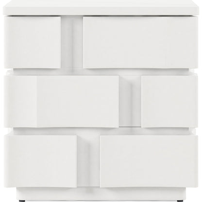 Portico Chairside Table by A.R.T. Furniture in white plaster. Made from parawood solids, resin in a modern style.