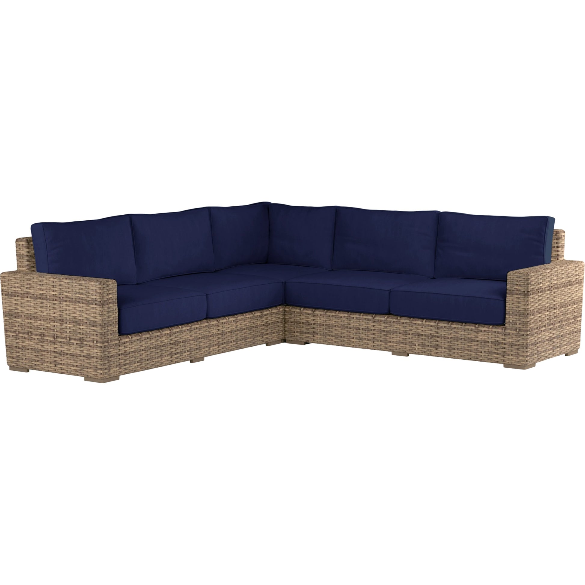 Havana Outdoor Sectional by Sunset West in tobacco. Made from resin wicker in a modern style.