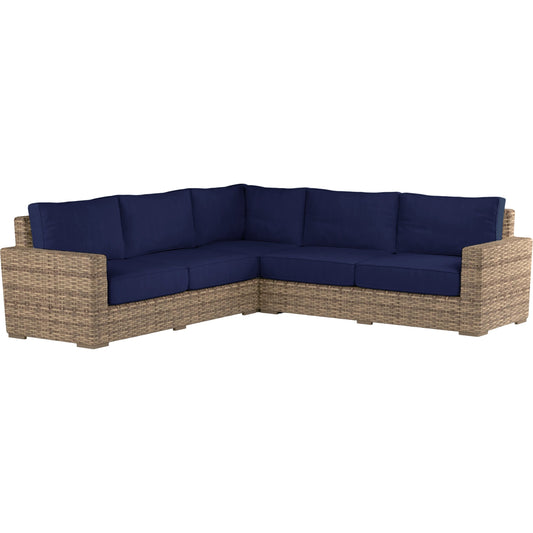 Havana Outdoor Sectional by Sunset West in tobacco. Made from resin wicker in a modern style.