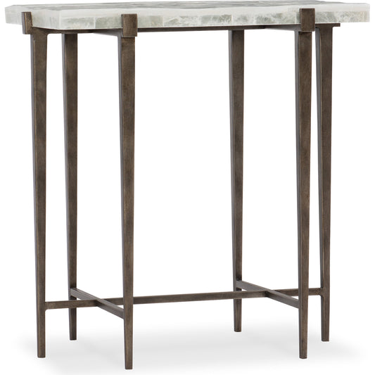 Bellis Accent Table by Hooker Furniture in white. Made from tubular steel, gypsum in a modern style.
