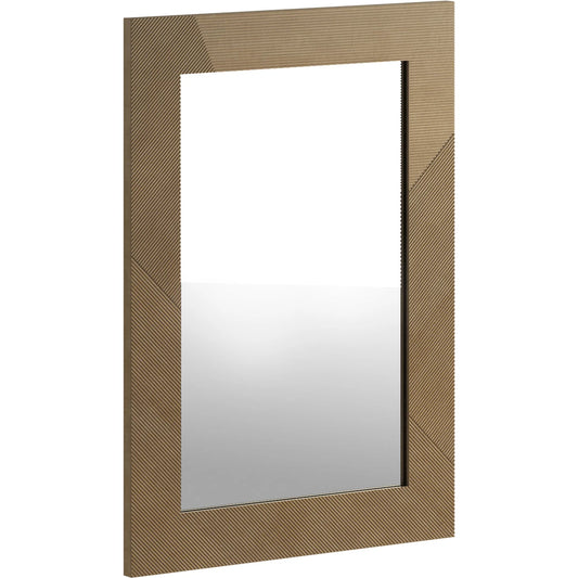 Loft Rectangular Beaded Mirror by A.R.T. Furniture in natural maple. Made from poplar, rubberwood, figured maple veneer in a transitional style.