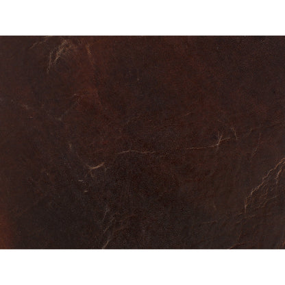 Chester Stationary Sofa by Hooker Furniture in brown. Made from leather in a rustic style.